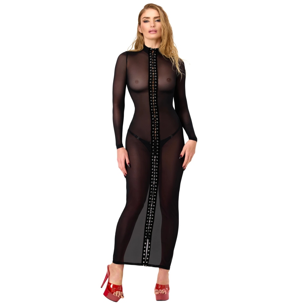Noir Handmade - Do Not Disturb LaceUp Maxikleid - Schwarz